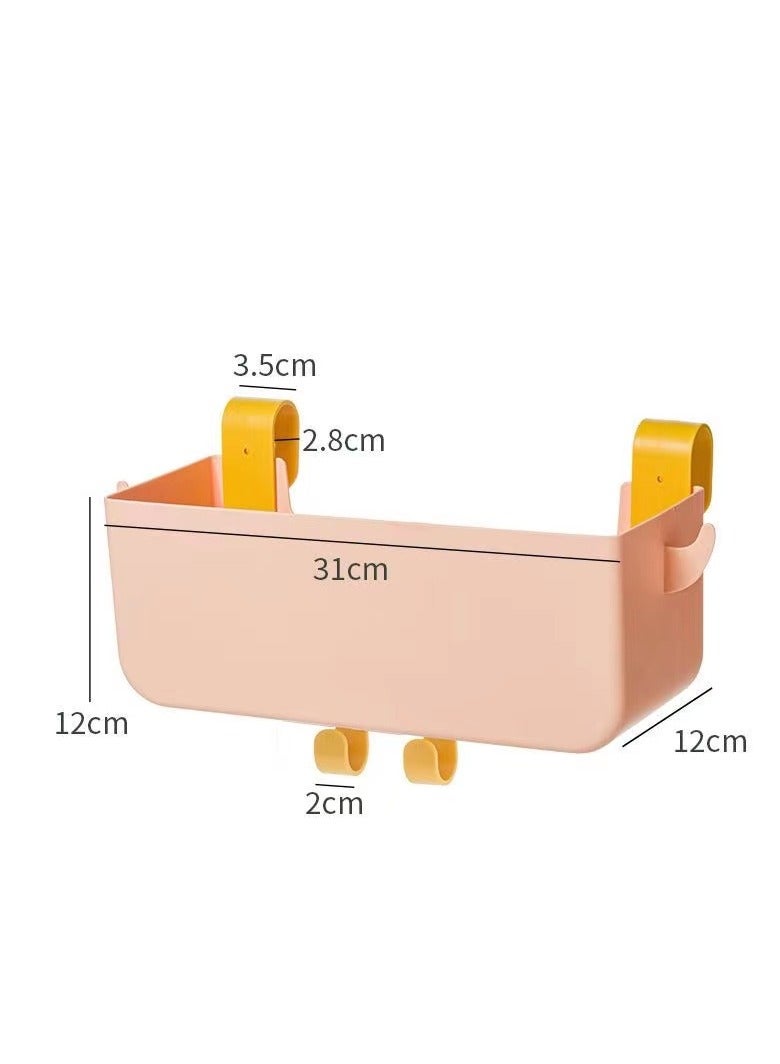 Arabest Bedside Organizer Hanging Caddy, Bunk Bed Shelf Plastic Storage Basket with Hooks for Dorm, Bathroom Handrail, Remote Holder, Bottles, Office Supplies  - Image 5
