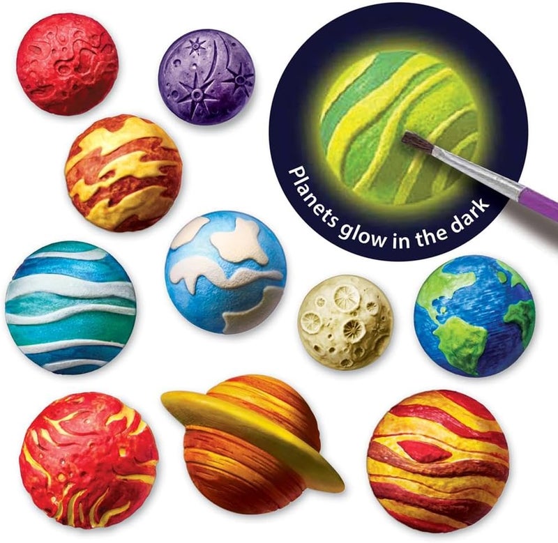 4M Mould & Paint Solar System Kit – Glow-in-the-Dark Planet Magnets & Badges for Kids - Image 3