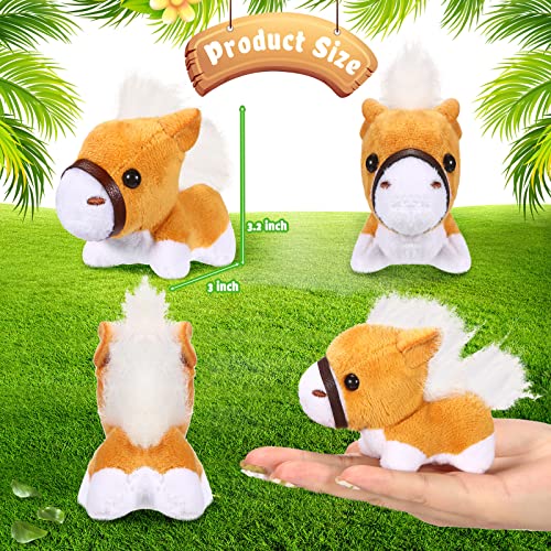 Zomiboo Stuffed Horse 12 Pcs Assorted Toy Plushies 32 Inch Mini Plush Animals Keychain Party Favors with Detachable Chain for Farm Party Supplies Christmas - Image 5