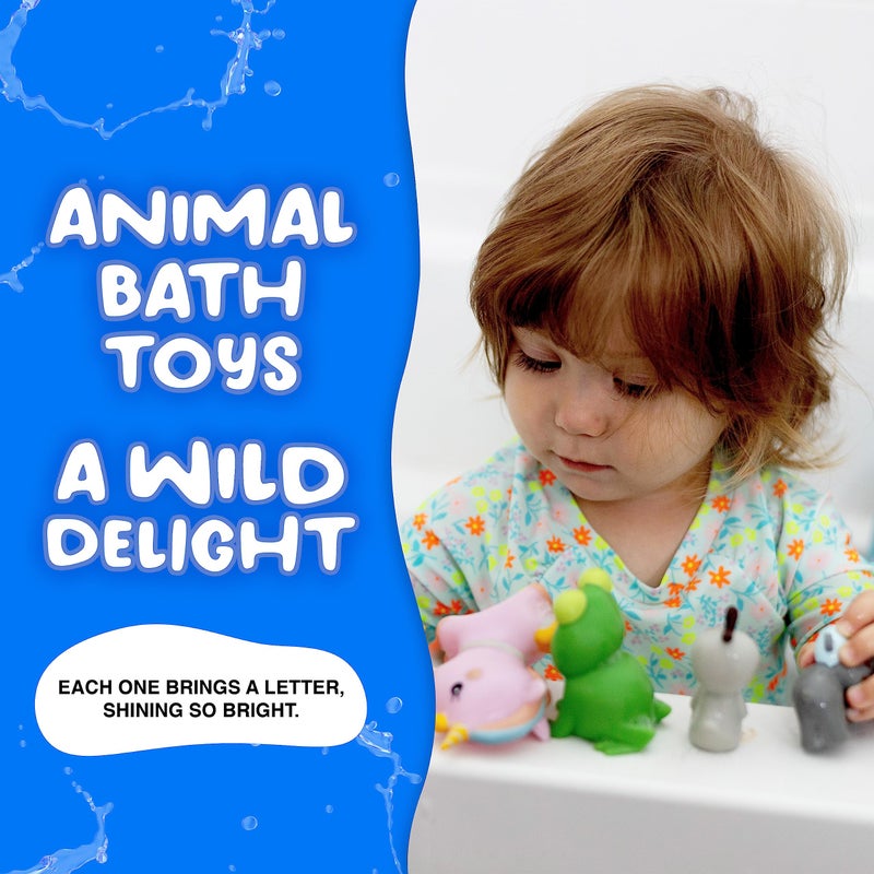 SplashEZ Bath Toys for Kids Ages 4-8, Kids Bath Toys for Boys, Mold Free Animals XL Bathtub Water Set for Children, Soft Durable, No Mold for Water Tub & Pool, Ages 0-1-3-4-5-6-8 - Image 3