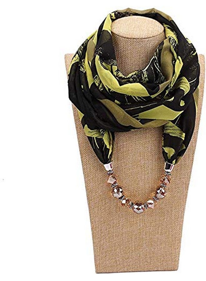 Magic MAGIC Girls Stylish Printed Scarf with Necklace pendant Beads Scarves Stole Dupatta (Multicolor,S09) - Image 2