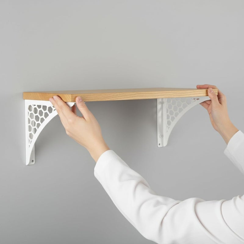 Spillbox معبد بويا المنزلي الخشبي | رف معدني أبيض | قابل للتعليق على الحائط | تجميع سهل بالبراغي | معبد منزلي لغرفة البوجا | حامل بوجا | معبد سداسي (أبيض كبير) - Image 4