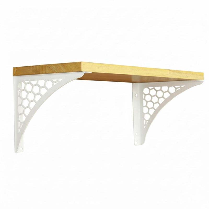 Spillbox معبد بويا المنزلي الخشبي | رف معدني أبيض | قابل للتعليق على الحائط | تجميع سهل بالبراغي | معبد منزلي لغرفة البوجا | حامل بوجا | معبد سداسي (أبيض كبير) - Image 3