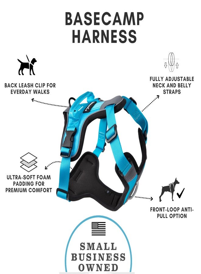 ShawnCo Basecamp Dog Harness, No-Pull Pet Vest with 3 Leash Clips, Padded, Reflective, Lightweight and Adjustable Harness with Handle for Small, Medium and Large Dogs (Oceanic Blue, S) - Image 2