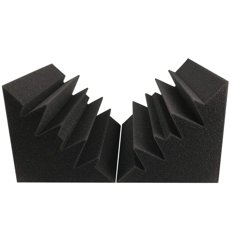 JBER 4 Pack Acoustic Foam Bass Trap Studio Foam 12" X 7" X 7" Soundproof Padding Wall Panels Corner Block Finish for Studios Home and Theater - Image 5