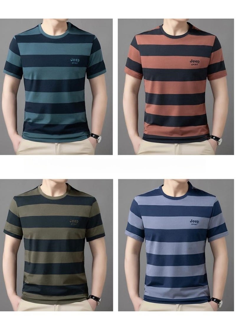 Jeep Men's  Short Sleeved T-shirt Round Neck Pullover Sweatshirt Simple Running Top  - Image 2