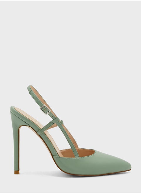 Cutout Slingback Strap Pointed Pump