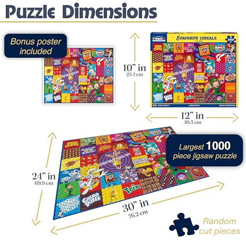 White Mountain 1000 Piece Jigsaw Puzzle Fun Collage Food Puzzles with Large Pieces Gift for Adults and Family 24x30 Favorite Cereal - Image 5