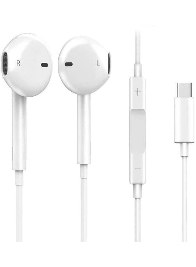 سماعات رأس USB C ، سماعات أذن من النوع تايب سي مع ميكروفون وعزل الضوضاء سماعات سلكية ستيريو داخل الاذن