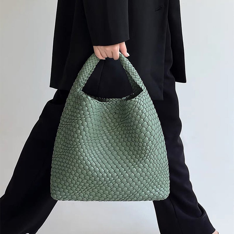 Woven Bag Women'S Shoulder Bag Large Capacity Vegetable Basket Bag Shopping Bag Commuter Bag Women'S All-Match Bag - Image 3