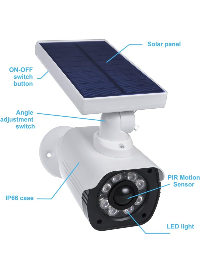 Solar-Powered Dummy Surveillance Camera with LED Light – Outdoor Fake Security Camera with PIR Motion Sensor, IP66 Waterproof - Image 5
