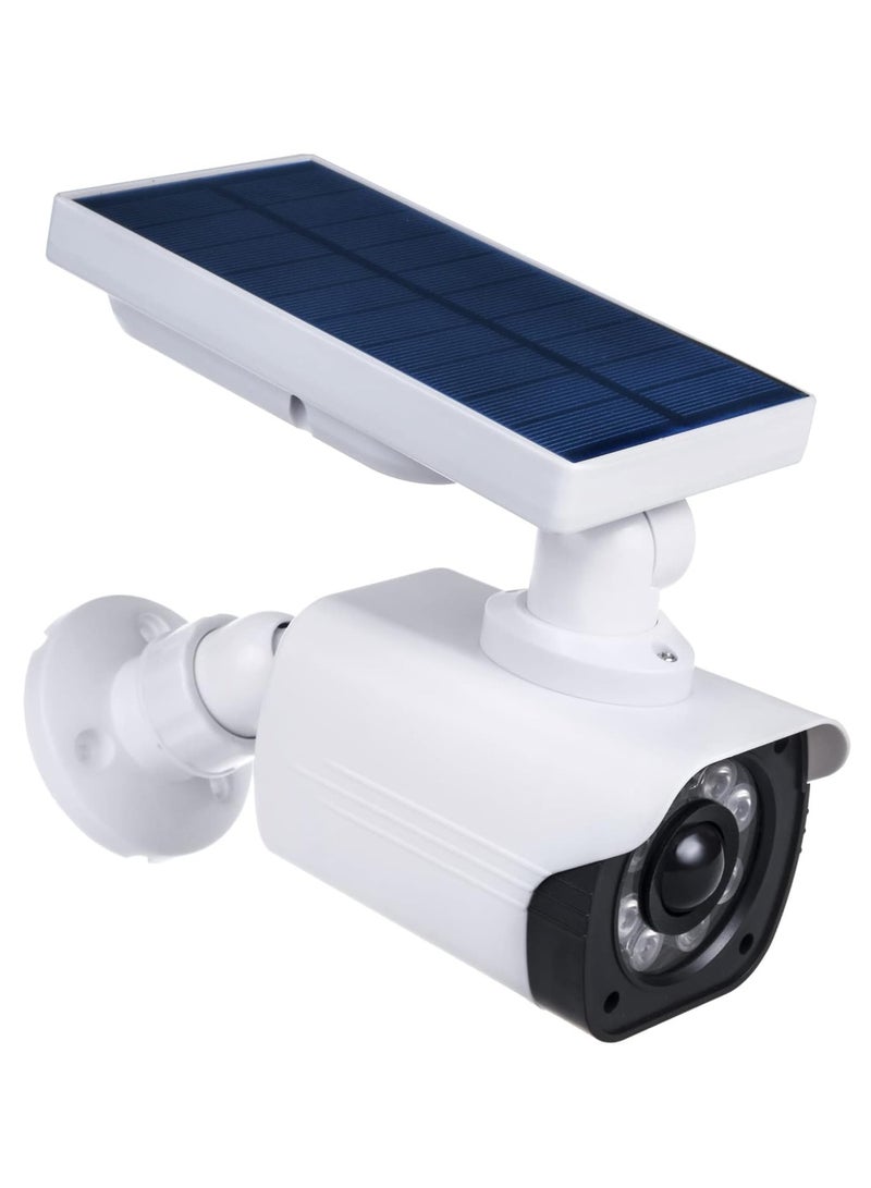 Solar-Powered Dummy Surveillance Camera with LED Light – Outdoor Fake Security Camera with PIR Motion Sensor, IP66 Waterproof - Image 1