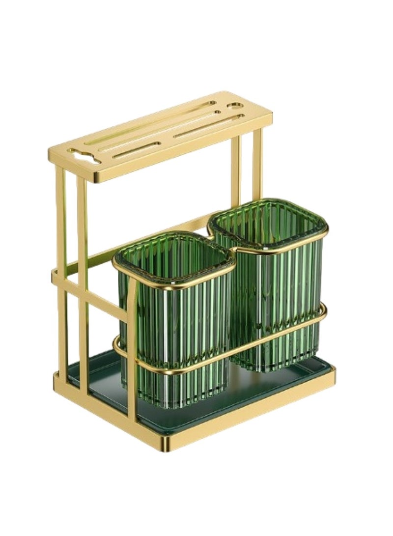 Chopstick and Knife Holder Gold and Green