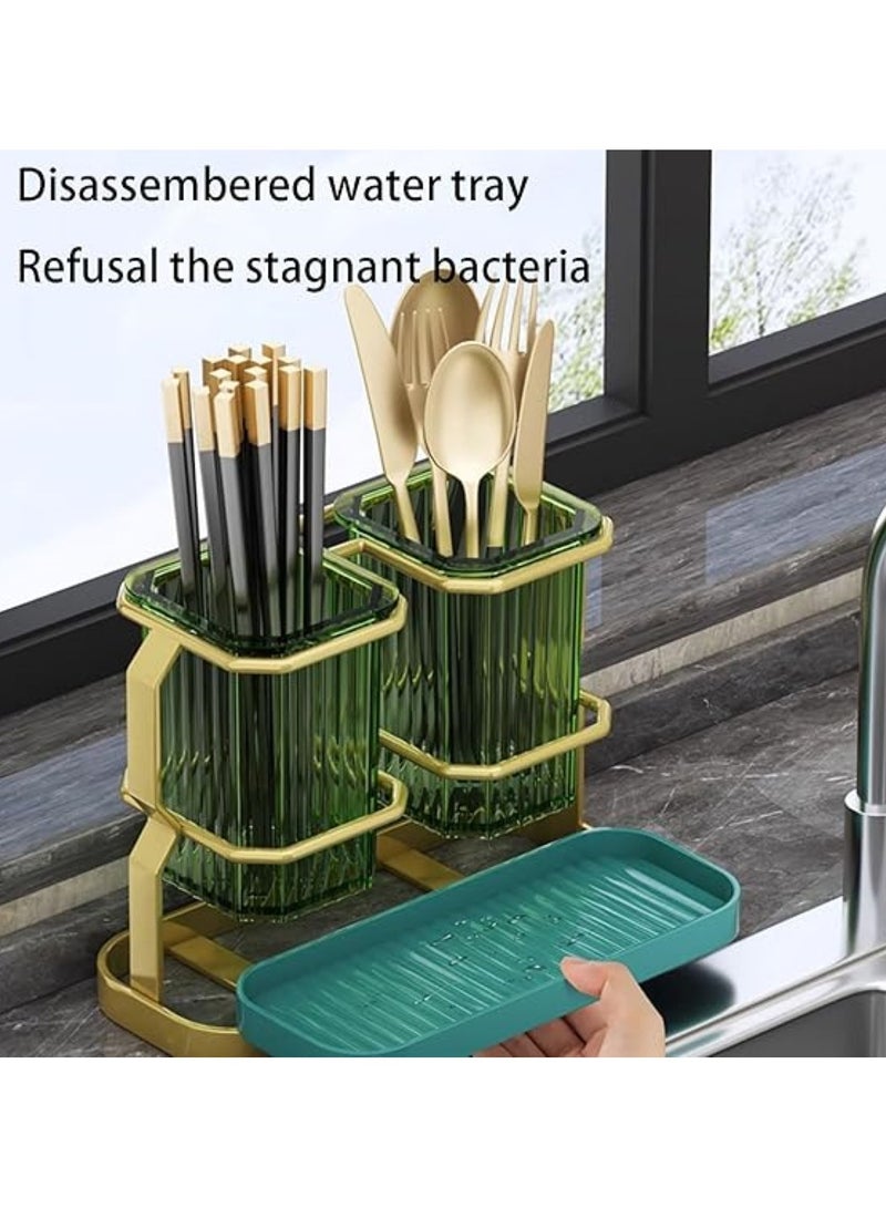 Chopstick and Knife Holder Gold and Green