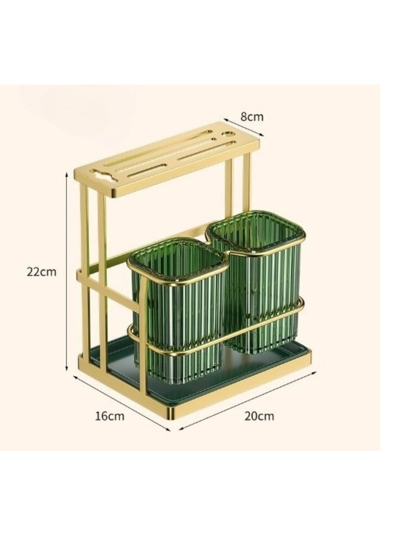 Chopstick and Knife Holder Gold and Green