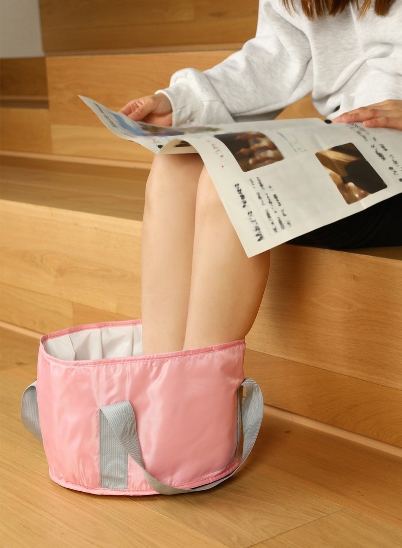 ليالي حوض قدم محمول للسفر ، وردي حراري سميك - Image 3