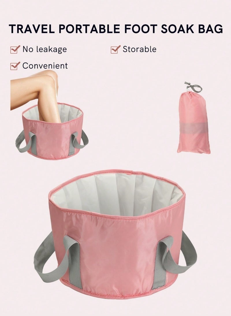 ليالي حوض قدم محمول للسفر ، وردي حراري سميك - Image 4