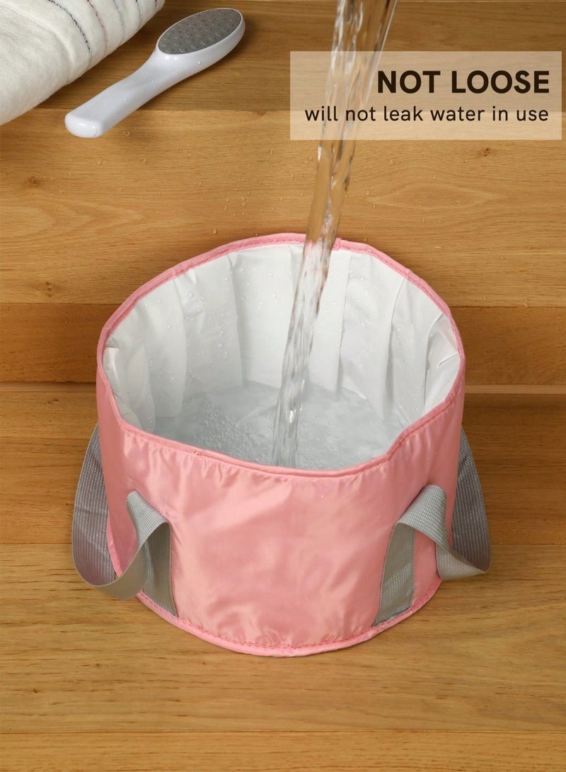 ليالي حوض قدم محمول للسفر ، وردي حراري سميك - Image 5