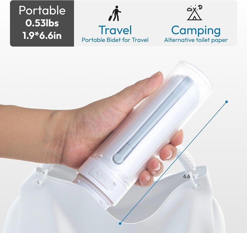 MEDMAC Portable Bidet for Travel, Rechargable USB-C 3 High Pressure Modes Travel Bidet Compact Waterproof Handheld Sprayer Device for Women, Men, Babies - Ideal for Personal Hygiene - Image 5