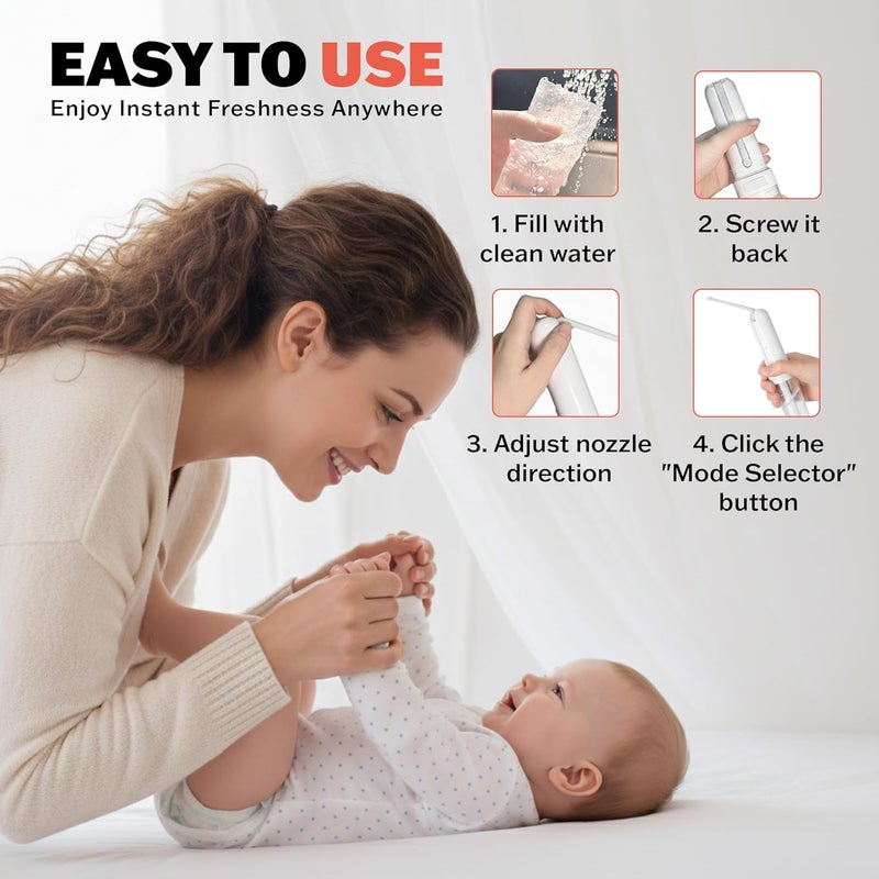 MEDMAC Portable Bidet for Travel, Rechargable USB-C 3 High Pressure Modes Travel Bidet Compact Waterproof Handheld Sprayer Device for Women, Men, Babies - Ideal for Personal Hygiene - Image 4