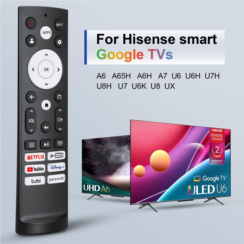 LOUTOC Replacement Remote Control for Hisense Smart Google TVï¼Œfor Hisense UHD 4K ULED Google TVs - Image 2