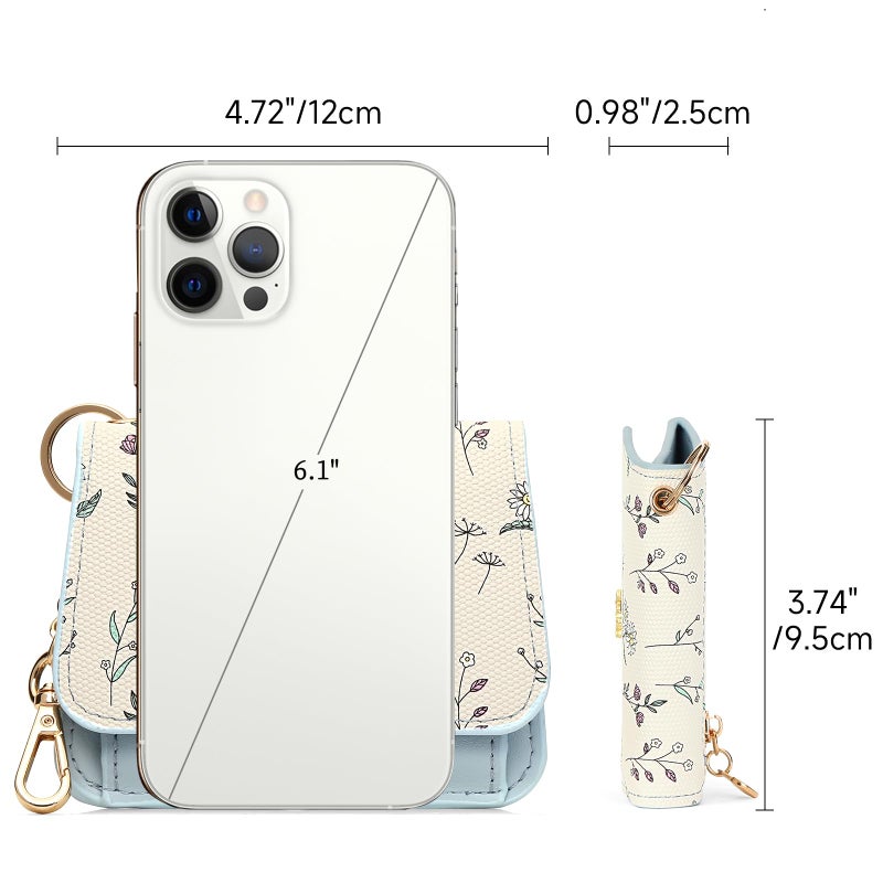 GAEKEAO Small Wallet for Women RFID Blocking Slim Keychian Wallet Floral Vegan Leather Card Holder with Zip Pocket ID Window - Image 3
