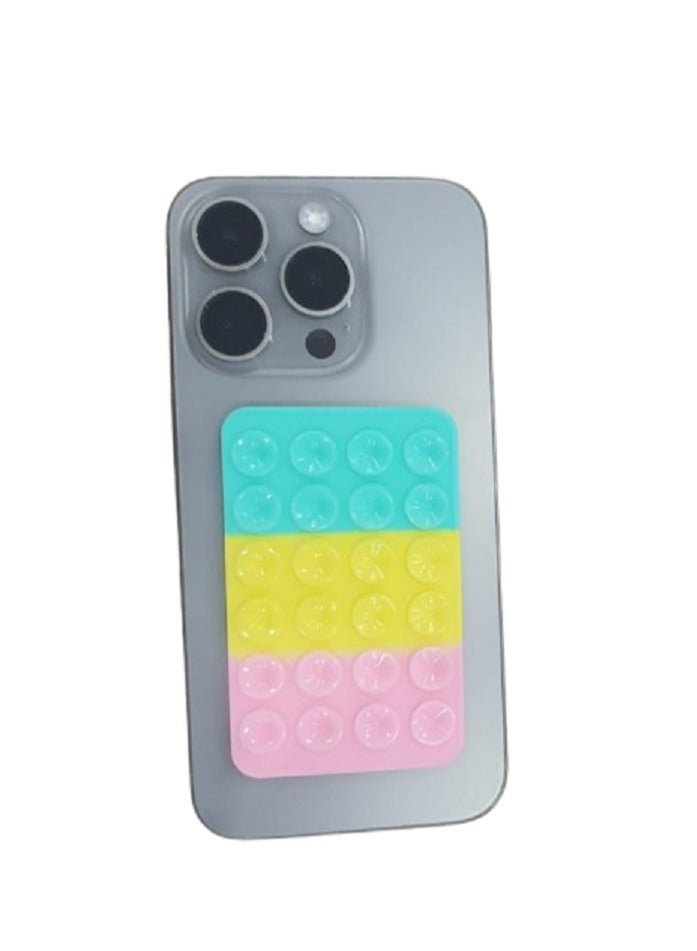 Silicone Suction Phone Case Mount Non Slip Sticky Phone Grip For Cellphone For Strong Grip Holder For Selfies And Videos - Pastel