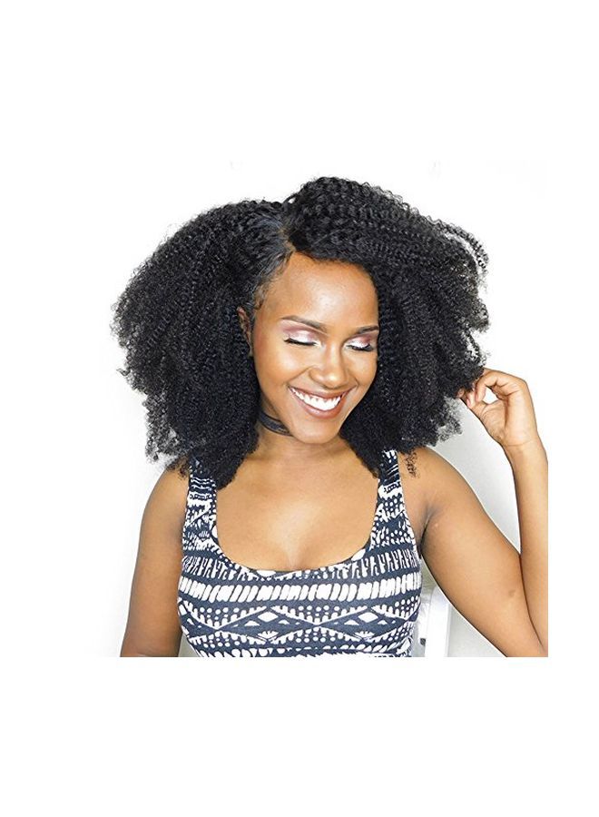 NIBEMINENT 7-Piece Clip-In Curly Hair Extension Black 8inch - Image 2