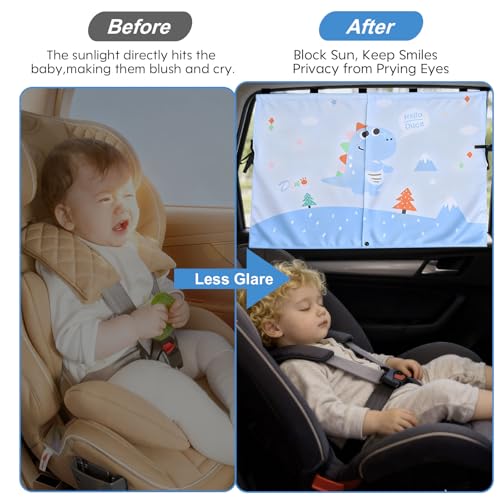 Zebrabox 2 PCS Magnetic Car Window Shade for Baby,Easy Installation Side Window Sunshades, Universal Fit for Most Cars Friendly Automotive Interior with Cartoon Patterns -for Baby - Image 3