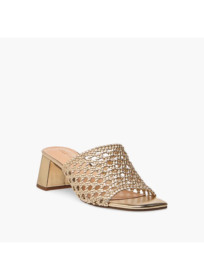 Celeste Women's Cutout Detail Slip-On Sandals with Block Heel
