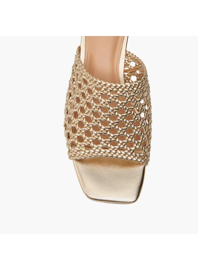 Celeste Women's Cutout Detail Slip-On Sandals with Block Heel