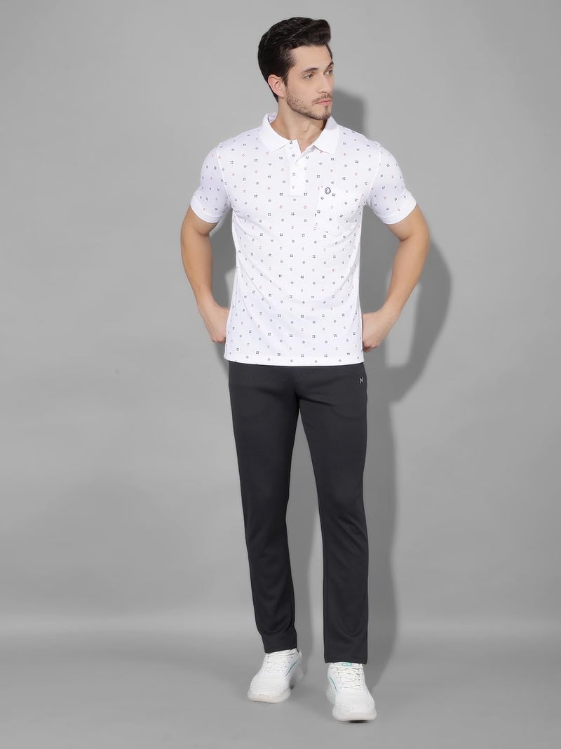 Dollar Mens Cotton Casual Printed Polo Tshirt (Pack of 1) White - Image 5