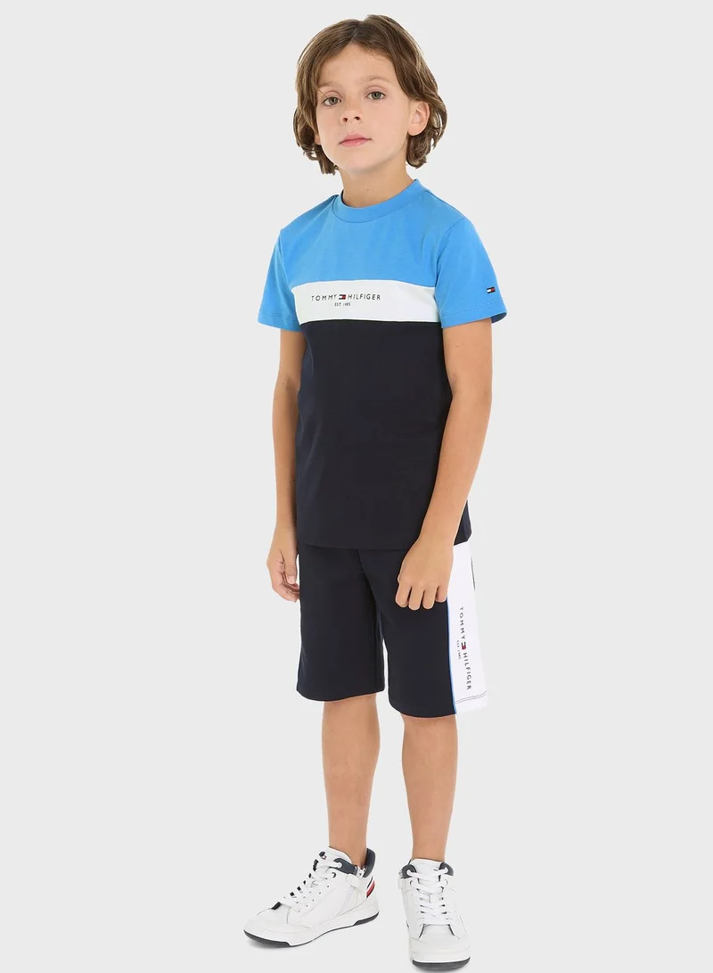 TOMMY HILFIGER Youth Color Block T-Shirt & Shorts Set