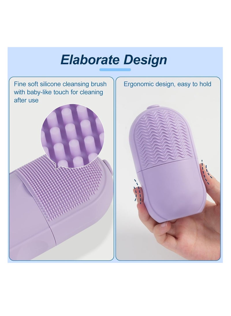 بكرة ثلج للوجه قابلة لإعادة الاستخدام، مثالية لتدليك الوجه، شد وتوحيد لون البشرة، تقليل الانتفاخ تحت العين والتجاعيد، مع فرشاة تنظيف تمنح البشرة توهجًا صحيًا ومظهرًا مشرقًا (اخضر) - Image 5