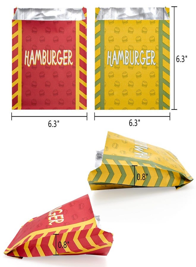 ZEAYEA 200 Pack Burger Wrappers, Aluminum Foil Hamburger Sleeves for Sandwich, BBQ, Water and Grease Resistant Hamburger Bags for Party, Restaurant - Image 2