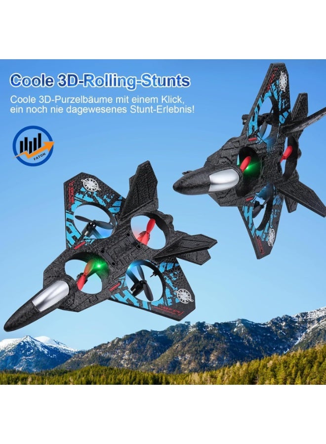 L0712 Remote Control Fighter Aircraft – Vtol Vertical Takeoff Plane With Led Lights And 1 Battery – Rc Airplane Toy For Kids And Beginners - Image 3