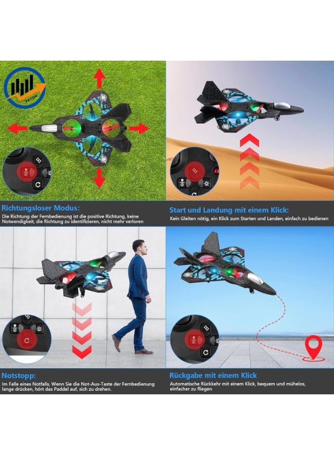 L0712 Remote Control Fighter Aircraft – Vtol Vertical Takeoff Plane With Led Lights And 1 Battery – Rc Airplane Toy For Kids And Beginners - Image 5