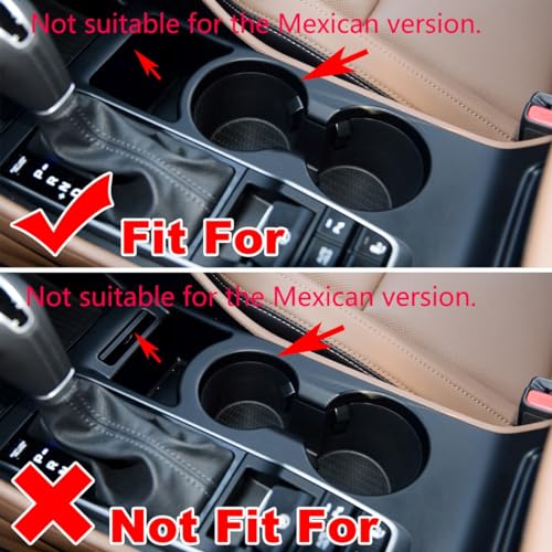 ruihe Carbon Fiber Pattern Car Gear Shift Knob Console Panel Trims Cup Holder Frame Cover Compatible with Fit for Hyundai Tucson 2016 2017 2018 2019 2020 North American Version - Image 2