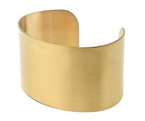COUYA Gold Plated Wide Matt Cuff Bangle Bracelets for Women Blank Satin Bracelet Wristband Adjustable Size - Image 4