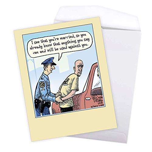 NobleWorks Oversize Funny Anniversary Paper Card 8.5 x 11 Inch with Envelope (1 Pack) Large Jumbo Couple, Husband, Wife, Parents Anniversary Congratulations Married Arrest J9774 - Image 5