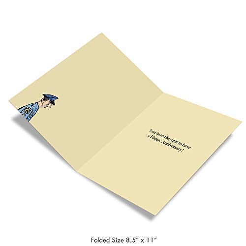 NobleWorks Oversize Funny Anniversary Paper Card 8.5 x 11 Inch with Envelope (1 Pack) Large Jumbo Couple, Husband, Wife, Parents Anniversary Congratulations Married Arrest J9774 - Image 2