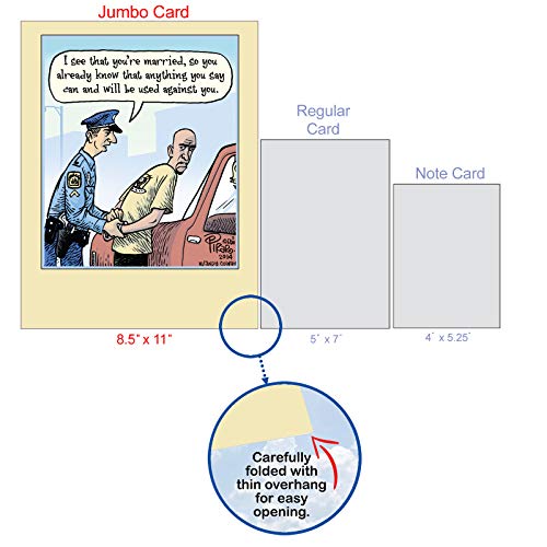 NobleWorks Oversize Funny Anniversary Paper Card 8.5 x 11 Inch with Envelope (1 Pack) Large Jumbo Couple, Husband, Wife, Parents Anniversary Congratulations Married Arrest J9774 - Image 4