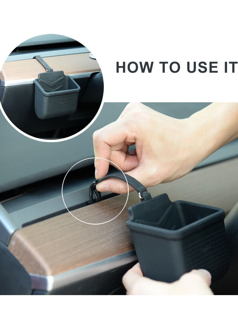 KASTWAVE - Car Vent Organizer Bag for Tesla Model 3 and Model Y, Multifunctional Silicone Storage Bag, Phone Bag, Sunglass Holder (Black) - Image 1