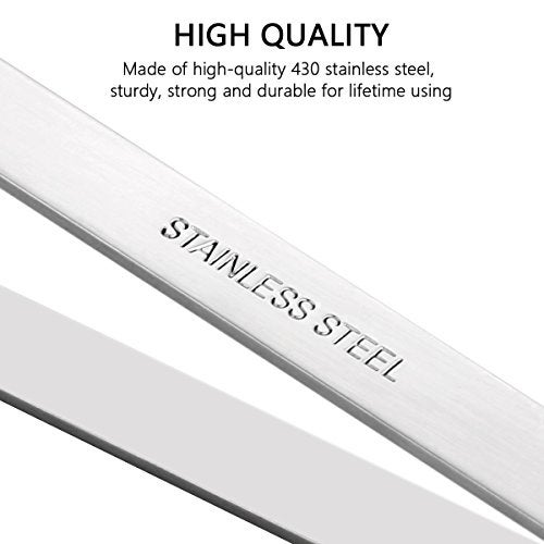 iziusy 2 Pieces Fish Bone Tweezers, Stainless Steel Flat and Slant Tweezers Pliers Remover Tool (4.6") - Image 4