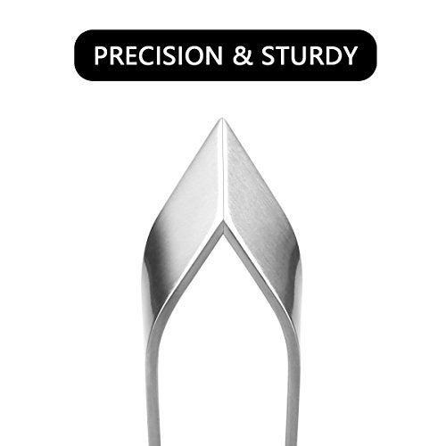 iziusy 2 Pieces Fish Bone Tweezers, Stainless Steel Flat and Slant Tweezers Pliers Remover Tool (4.6") - Image 5