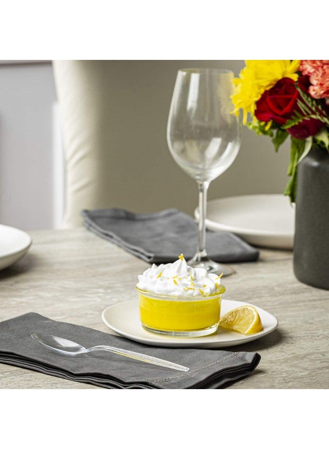 Comfy Package [300 Pack] Heavyweight Clear Plastic Tea Spoons with Engraved Design - Disposable Sturdy Plastic Utensils for Parties, Weddings, and Events - Image 5