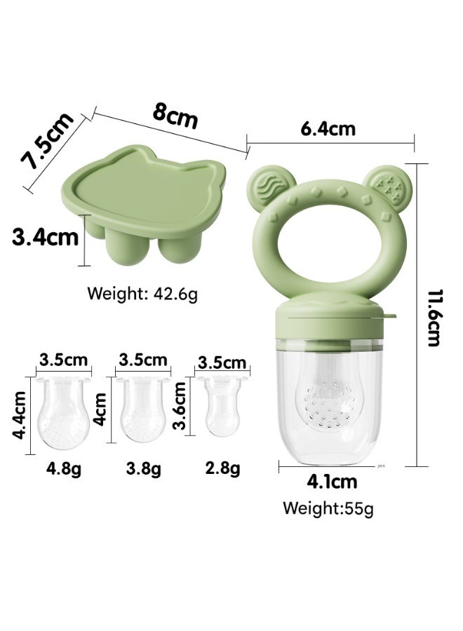 Baby Fruit Food Feeder with Popsicle Mold, Cute Teething Toys Silicone Teethers for Babies 3-12 Months for Baby Feeding Gift - Image 3