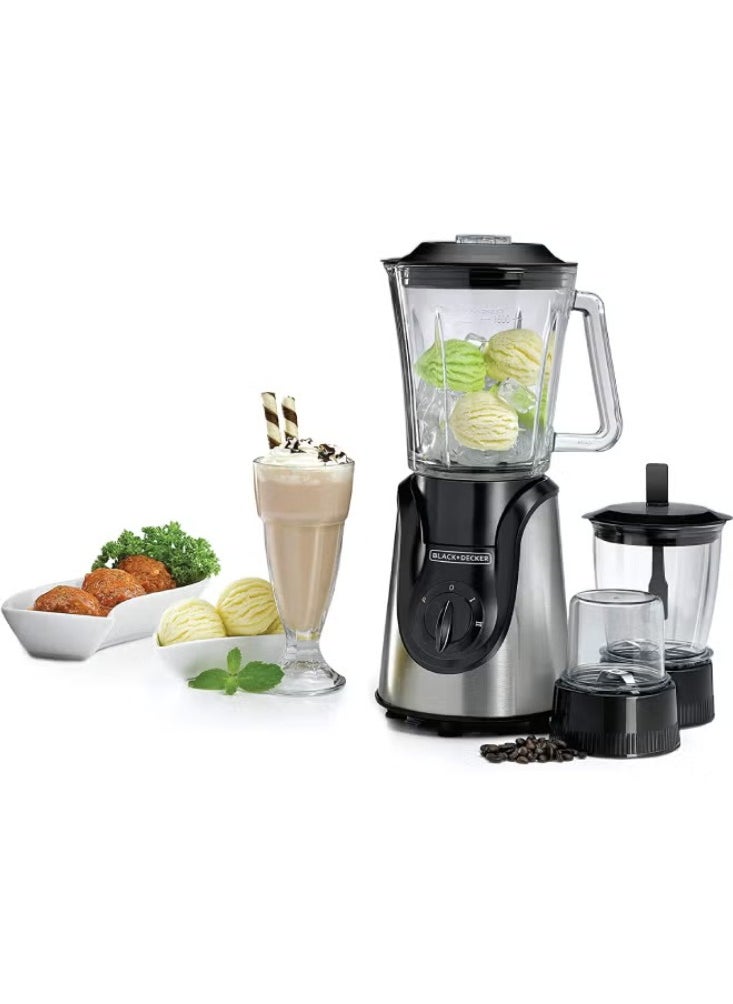 Dreamzon Blender And Smoothie Maker With Glass Jar, Mincer And Grinder/Chopper 1.5 L 600.0 W BX600G-B5 Silver/Black  - Image 3