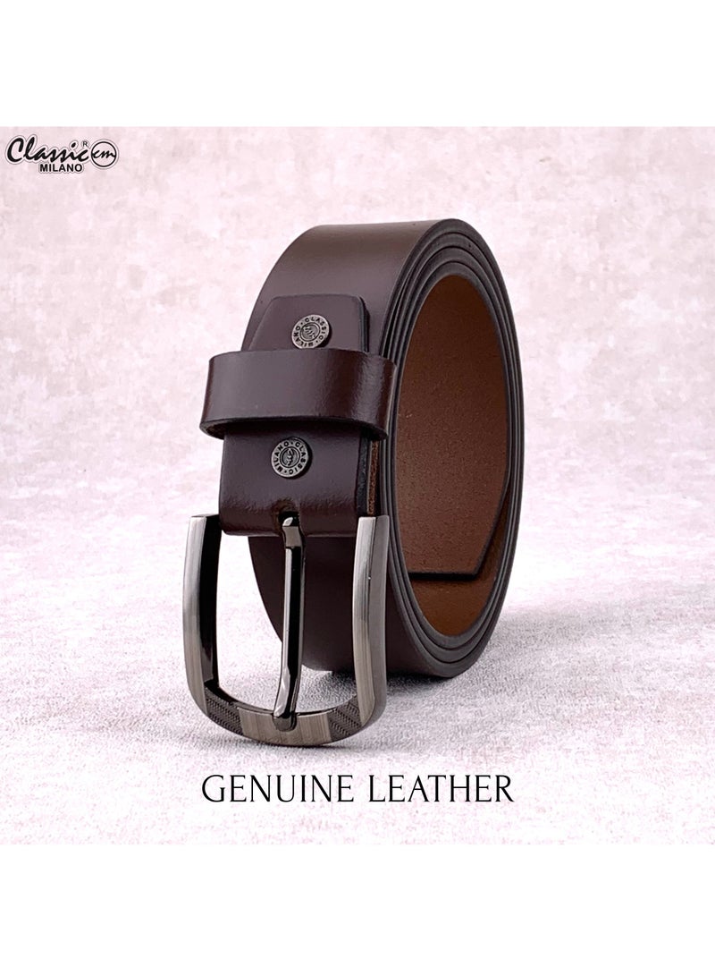 كلاسيك ميلانو كلاسيكي ميلانو حزام جلد طبيعي كاجوال للرجال من ميلانو ليذر - Image 3