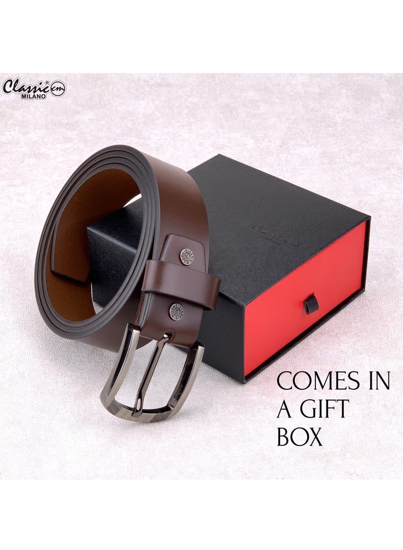 كلاسيك ميلانو كلاسيكي ميلانو حزام جلد طبيعي كاجوال للرجال من ميلانو ليذر - Image 4